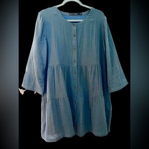 Gudrun Sjoden blue cotton blouse NWOT!